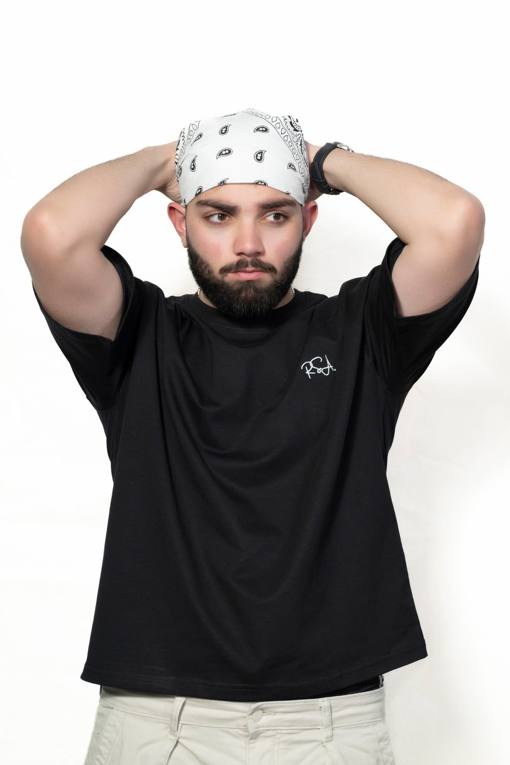 Jet black cropped T-shirt