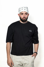 Jet black cropped T-shirt