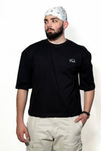 Jet black cropped T-shirt