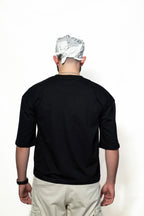 Jet black cropped T-shirt